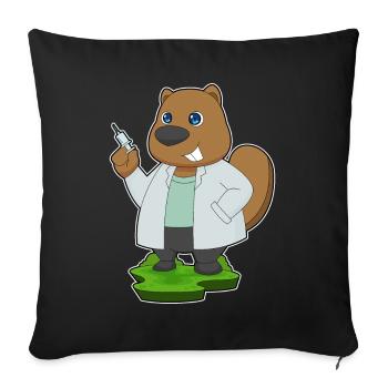 Beaver Doctor Nursing Routine - Sofa pillowcase 17,3'' x 17,3'' (45 x 45 cm) - black - Front