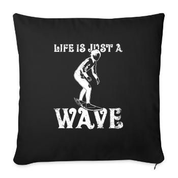La vie n’est qu’une vague - Housse de coussin décorative 45 x 45 cm - noir - Devant
