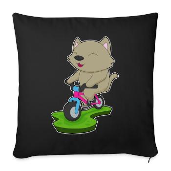 Vélo de chat - Housse de coussin décorative 45 x 45 cm - noir - Devant
