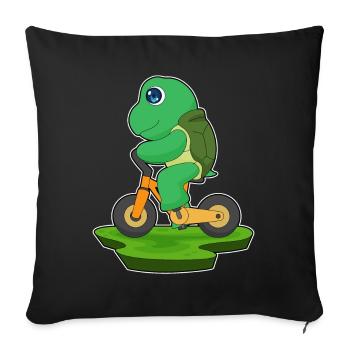 Vélo de tortue - Housse de coussin décorative 45 x 45 cm - noir - Devant