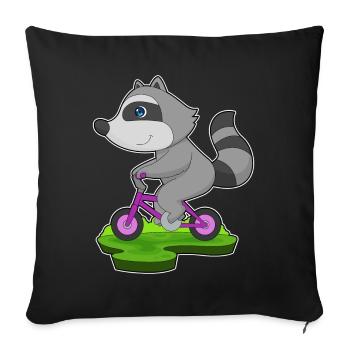 Vélo raton laveur - Housse de coussin décorative 45 x 45 cm - noir - Devant