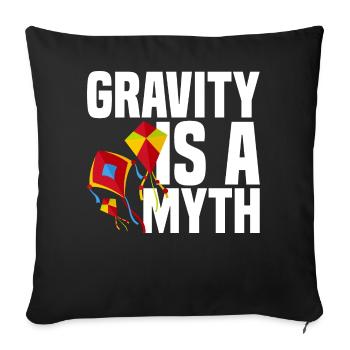 Kite Flying Pilot Kitegants de vol Cerfs-volants adultes - Housse de coussin décorative 45 x 45 cm - noir - Devant