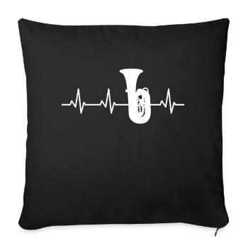 Fréquence du pouls du tuba - Housse de coussin décorative 45 x 45 cm - noir - Devant