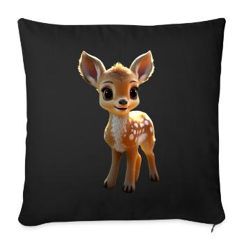 Reh Rehkitz Kostüm Rehbock Rehe Süßes Reh Kitz - Sofakissenbezug 45 x 45 cm - Schwarz - Vorne