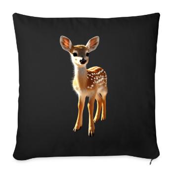 Reh Rehkitz Kostüm Rehbock Rehe Süßes Reh Kitz - Sofakissenbezug 45 x 45 cm - Schwarz - Vorne