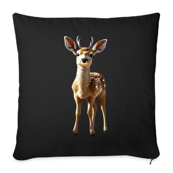 Reh Rehkitz Kostüm Rehbock Rehe Süßes Reh Kitz - Sofakissenbezug 45 x 45 cm - Schwarz - Vorne