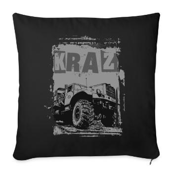 Camion KRAZ - Housse de coussin décorative 45 x 45 cm - noir - Devant
