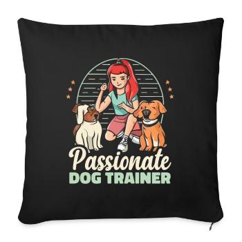 Dresseur de chiens passionné Hunde Trainerin - Housse de coussin décorative 45 x 45 cm - noir - Devant
