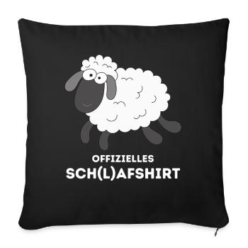 Offizielles Schlafshirt Schaf Schlafanzug Pyjama - Sofakissenbezug 45 x 45 cm - Schwarz - Vorne
