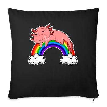 Axolotl Motif Kids Rainbow Sleeping - Sofa pillowcase 17,3'' x 17,3'' (45 x 45 cm) - black - Front