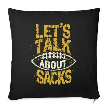 Football américain Parlons des sacs - Housse de coussin décorative 45 x 45 cm - noir - Devant