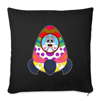 Bunny Easter Rocket - Sofa pillowcase 17,3'' x 17,3'' (45 x 45 cm) - black - Front