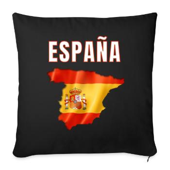 Maillot Espagne 2024 - Drapeau espagnol Espagne - Housse de coussin décorative 45 x 45 cm - noir - Devant