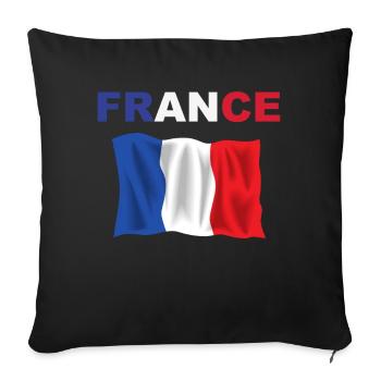 Maillot France 2024 - Drapeau Français - Housse de coussin décorative 45 x 45 cm - noir - Devant