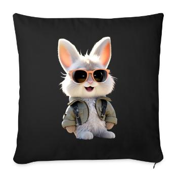 Bunny Rabbit Hare Bunny Gift Cute Bunnies - Sofa pillowcase 17,3'' x 17,3'' (45 x 45 cm) - black - Front