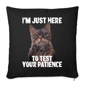 Just here to test your patience - Sofa pillowcase 17,3'' x 17,3'' (45 x 45 cm) - black - Front