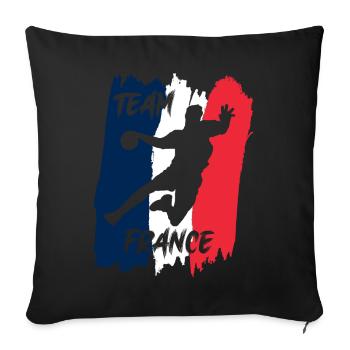 Team France Handball Silhouette - Housse de coussin décorative 45 x 45 cm - noir - Devant