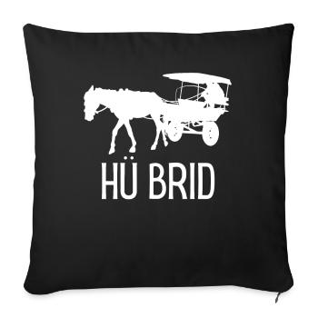 Hü Brid - Voiture hybride drôle - Dicton de cheval - Housse de coussin décorative 45 x 45 cm - noir - Devant