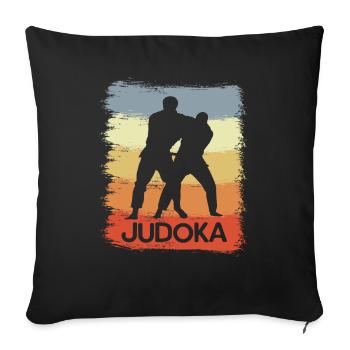 Croquis de judoka - Housse de coussin décorative 45 x 45 cm - noir - Devant