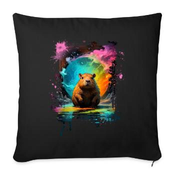 Capybara - Sofakissenbezug 45 x 45 cm - Schwarz - Vorne
