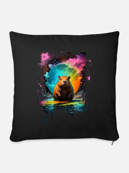 Capybara - Sofakissenbezug 45 x 45 cm - Schwarz