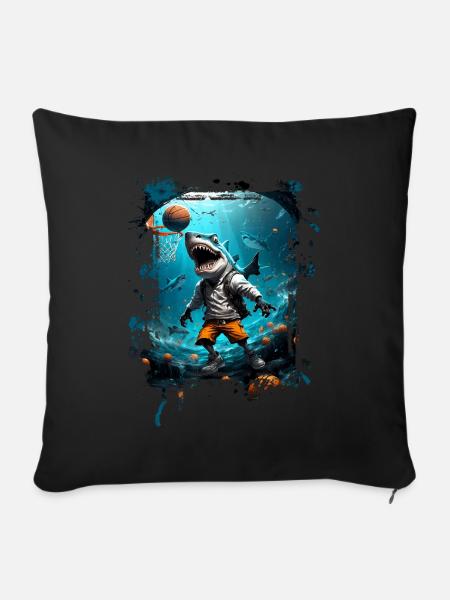 Hai Basketball Basketballer - Sofakissenbezug 45 x 45 cm - Schwarz