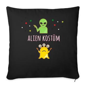 Costume D’Extraterrestre, Costume, Alien, Carnaval - Housse de coussin décorative 45 x 45 cm - noir - Devant