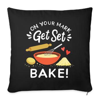 Backen Bäcker Hobbybäcker - Sofakissenbezug 45 x 45 cm - Schwarz - Vorne