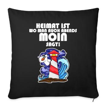 Nordsee Spruch - Sofakissenbezug 45 x 45 cm - Schwarz - Vorne
