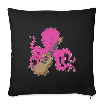Octopus Musician Guitar Music - Sofa pillowcase 17,3'' x 17,3'' (45 x 45 cm) - black - Front
