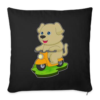 Dog scooter - Sofa pillowcase 17,3'' x 17,3'' (45 x 45 cm) - black - Front