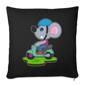 Mouse Scooter - Sofa pillowcase 17,3'' x 17,3'' (45 x 45 cm) - black - Front