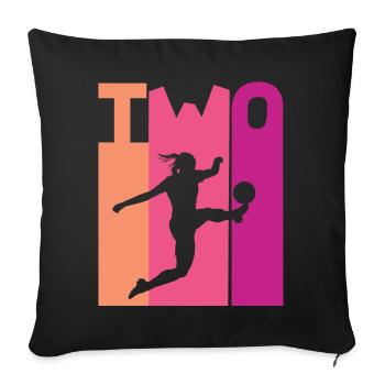 2nd Birthday Women's Soccer Soccer Female Soccer Player - Sofa pillowcase 17,3'' x 17,3'' (45 x 45 cm) - black - Front