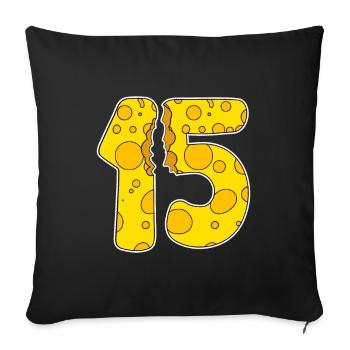 15 ans de Funny Cheese - Housse de coussin décorative 45 x 45 cm - noir - Devant