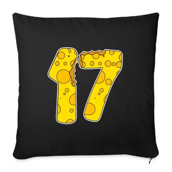 17 Year Old Funny Cheese - Sofa pillowcase 17,3'' x 17,3'' (45 x 45 cm) - black - Front