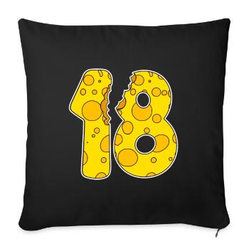 18 Year Old Funny Cheese - Sofa pillowcase 17,3'' x 17,3'' (45 x 45 cm) - black - Front