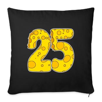 25 years of Lustig Käse - Sofa pillowcase 17,3'' x 17,3'' (45 x 45 cm) - black - Front