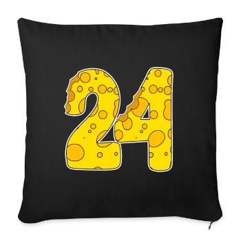24 ans Lustig Käse - Housse de coussin décorative 45 x 45 cm - noir - Devant