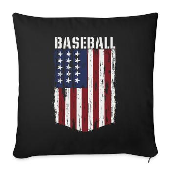 BASEBALL America USA Flag - Sofa pillowcase 17,3'' x 17,3'' (45 x 45 cm) - black - Front