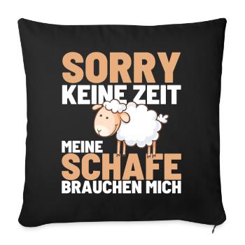 MES MOUTONS ONT BESOIN DE MOI Berger de mouton drôle - Housse de coussin décorative 45 x 45 cm - noir - Devant