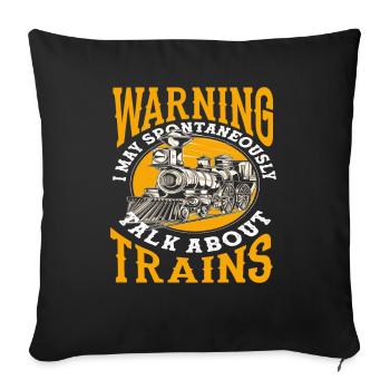 Warning parle spontanément des trains - Housse de coussin décorative 45 x 45 cm - noir - Devant