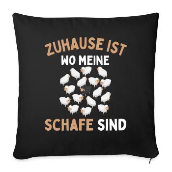 Home is where my sheep are! Sheep Shepherd - Sofa pillowcase 17,3'' x 17,3'' (45 x 45 cm) - black - Front