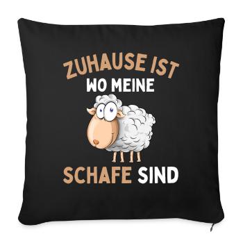 Home is where my sheep are! Sheep Shepherd - Sofa pillowcase 17,3'' x 17,3'' (45 x 45 cm) - black - Front