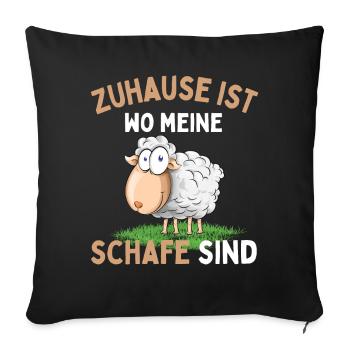 Home is where my sheep are! Sheep Shepherd - Sofa pillowcase 17,3'' x 17,3'' (45 x 45 cm) - black - Front