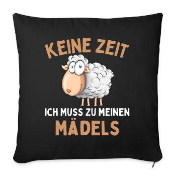 Il faut que j’aille voir mes filles ! Drôle de berger de mouton - Housse de coussin décorative 45 x 45 cm - noir - Devant