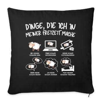 Drôle De Mouton Mouton Mouton Berger - Housse de coussin décorative 45 x 45 cm - noir - Devant