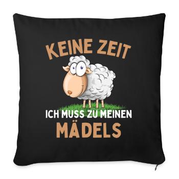 Il faut que j’aille voir mes filles ! Drôle de berger de mouton - Housse de coussin décorative 45 x 45 cm - noir - Devant