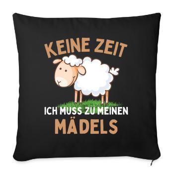 Il faut que j’aille voir mes filles ! Drôle de berger de mouton - Housse de coussin décorative 45 x 45 cm - noir - Devant