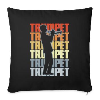 Retro Trumpet - Sofa pillowcase 17,3'' x 17,3'' (45 x 45 cm) - black - Front