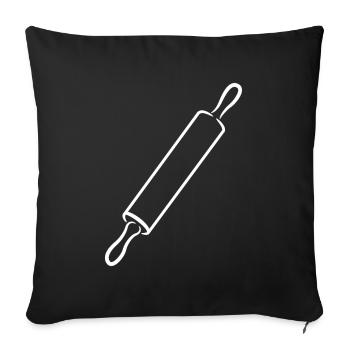 Rolling Pin Drawing - Sofa pillowcase 17,3'' x 17,3'' (45 x 45 cm) - black - Front